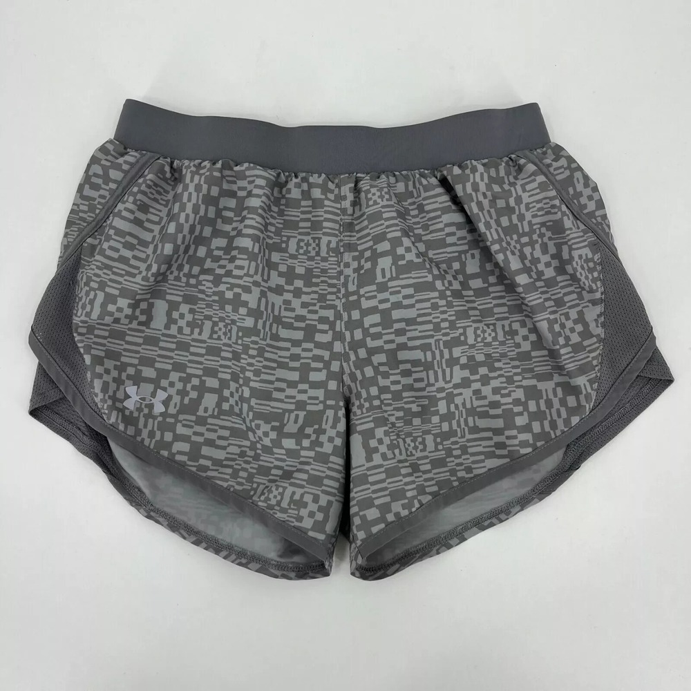 Under Armour HeatGear Womens Grey Digital Print Running Shorts XS